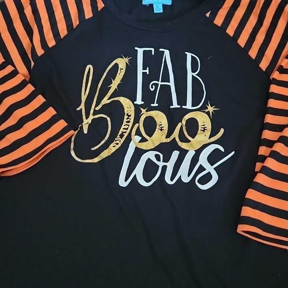 HALLOWEEN Top (Boutique) FabBOOlous Halloween Top Women's Size Large - Picture 2 of 5
